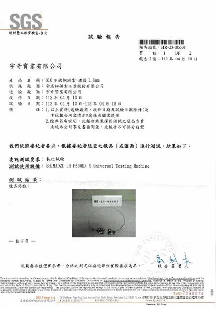 SGS 檢測報告（續頁）