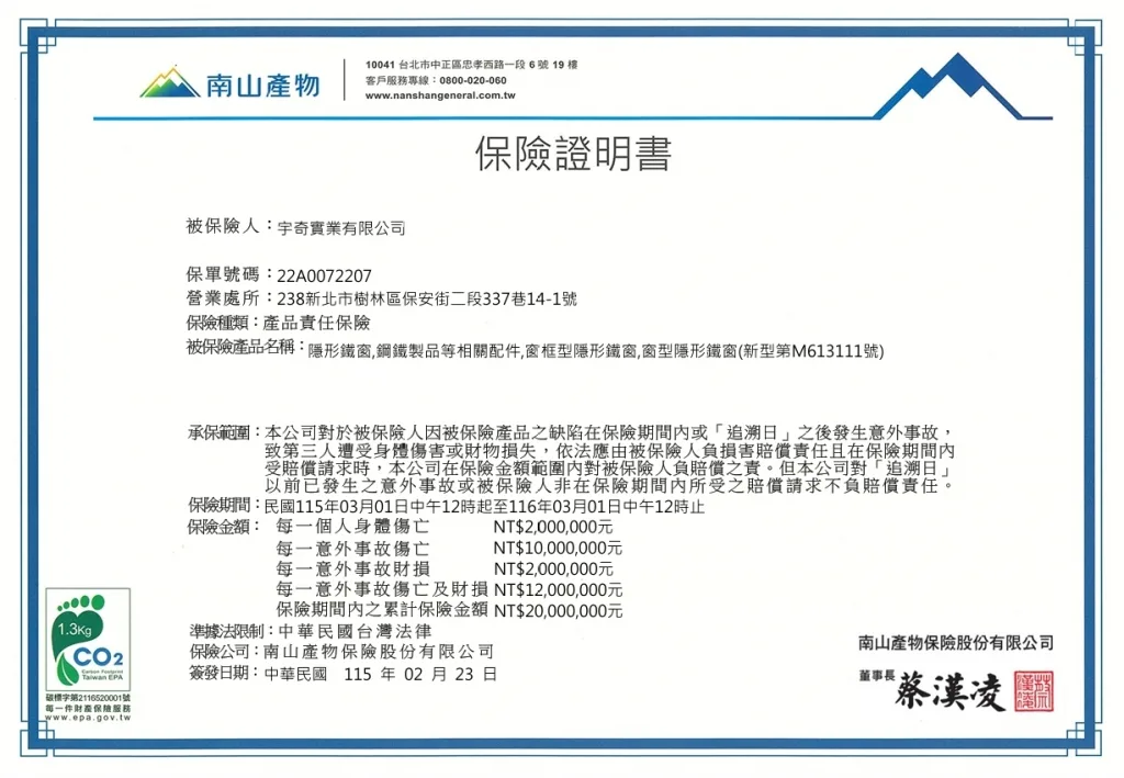 保險範圍與保額說明